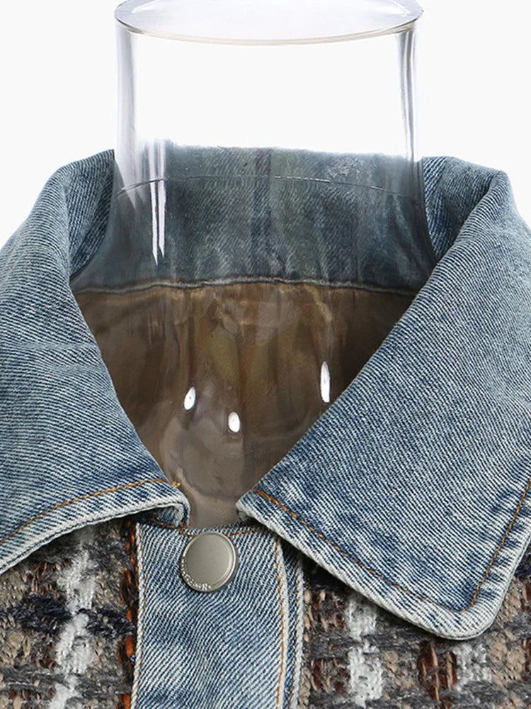 Veste en tweed à plaid en denim
