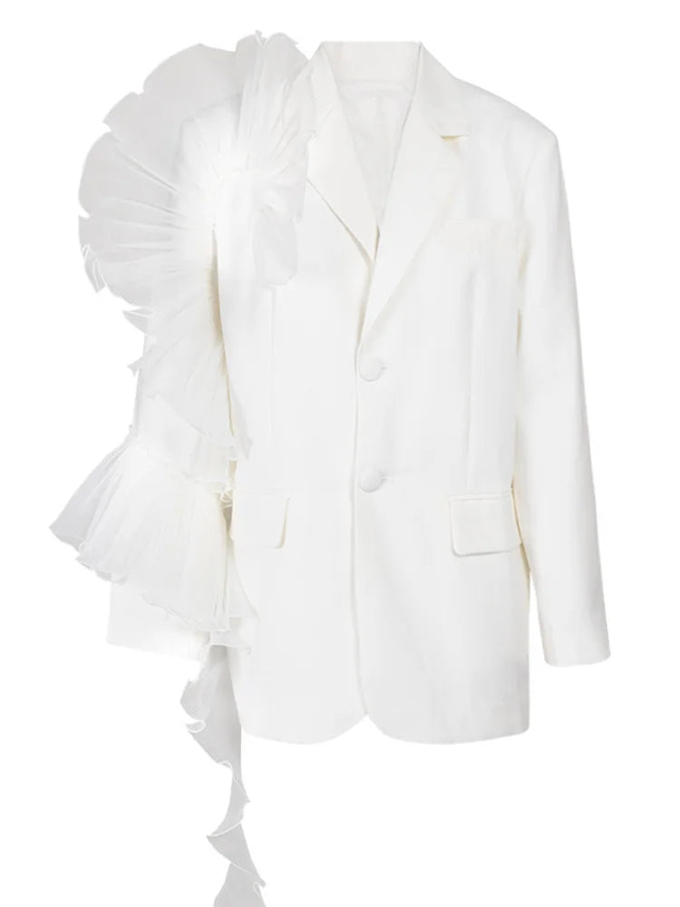 Organza Ruffles Blazer