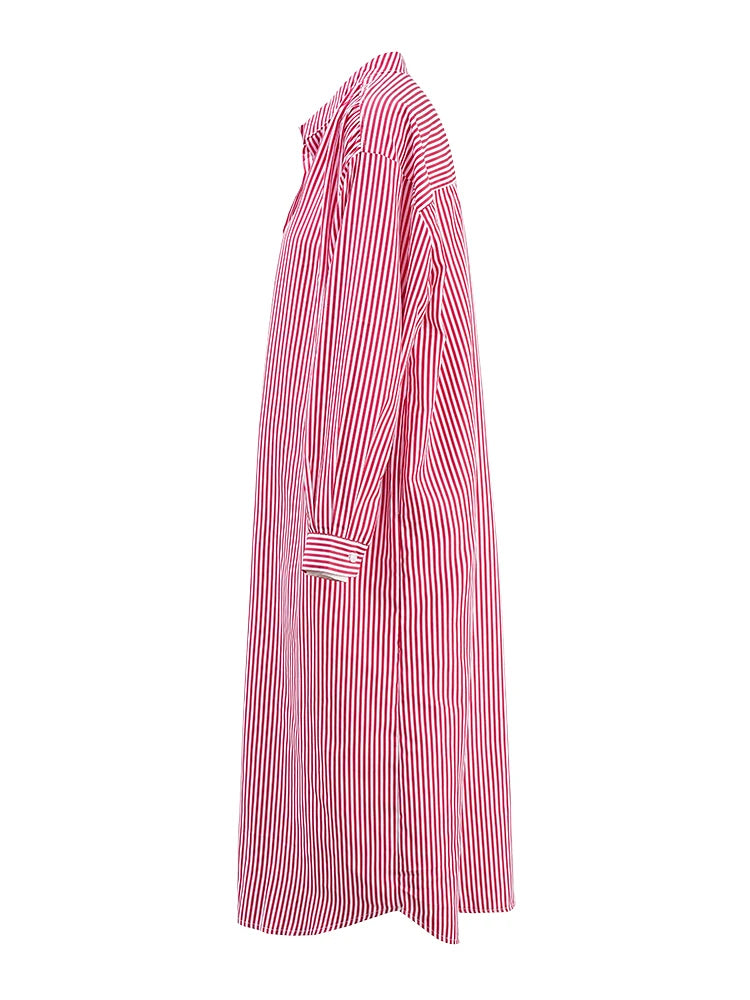 Robe de chemise midi rayée