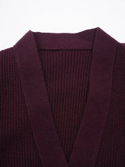 Cardigan en tricot rouge du vin