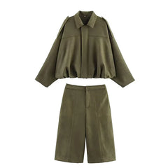 High-waisted Shorts & Loose Jacket Set