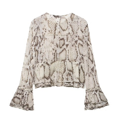 Sheer Print Co-ord Set – V-neck Shirt & Chiffon Pants