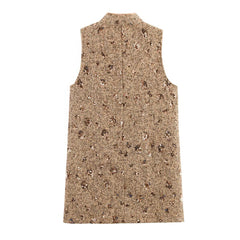 Xiaoxiang Coarse Floral Beaded Vest Dress