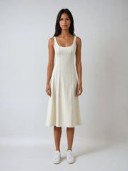 Square Neck Wide Strap a-line Dress