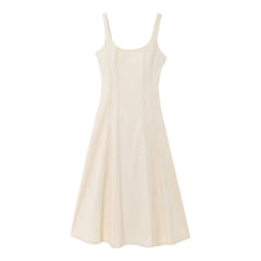 Square Neck Wide Strap a-line Dress