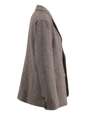 Textured 3d Floral Blazer – Sculpted Cotton-poly Tailoring