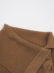 Pilluche en tricot brun-collé