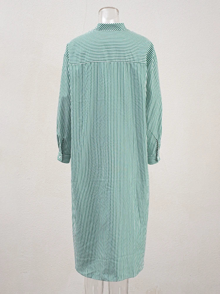 Robe de chemise midi rayée