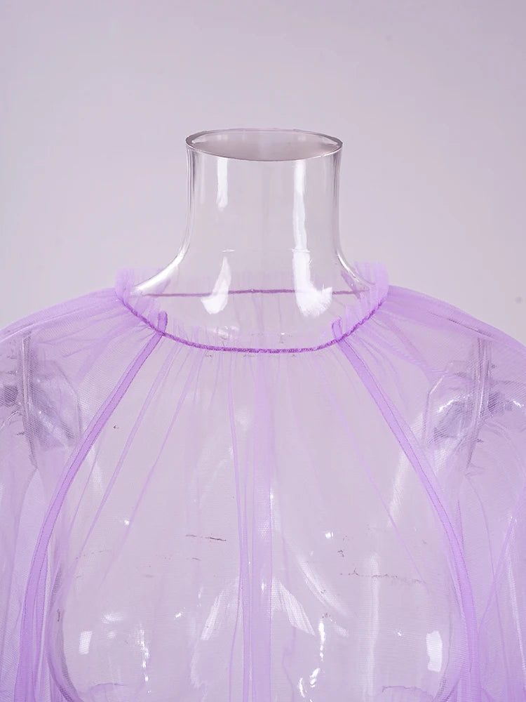 Robe en mailles de volants