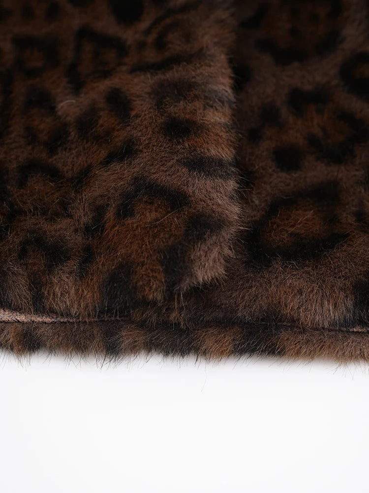 Veste en fausse fourrure brune