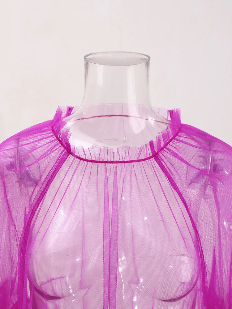 Robe en mailles de volants