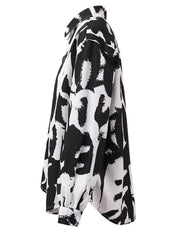 Black Print Casual Blouse