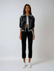 Black Color-Block Casual Jacket