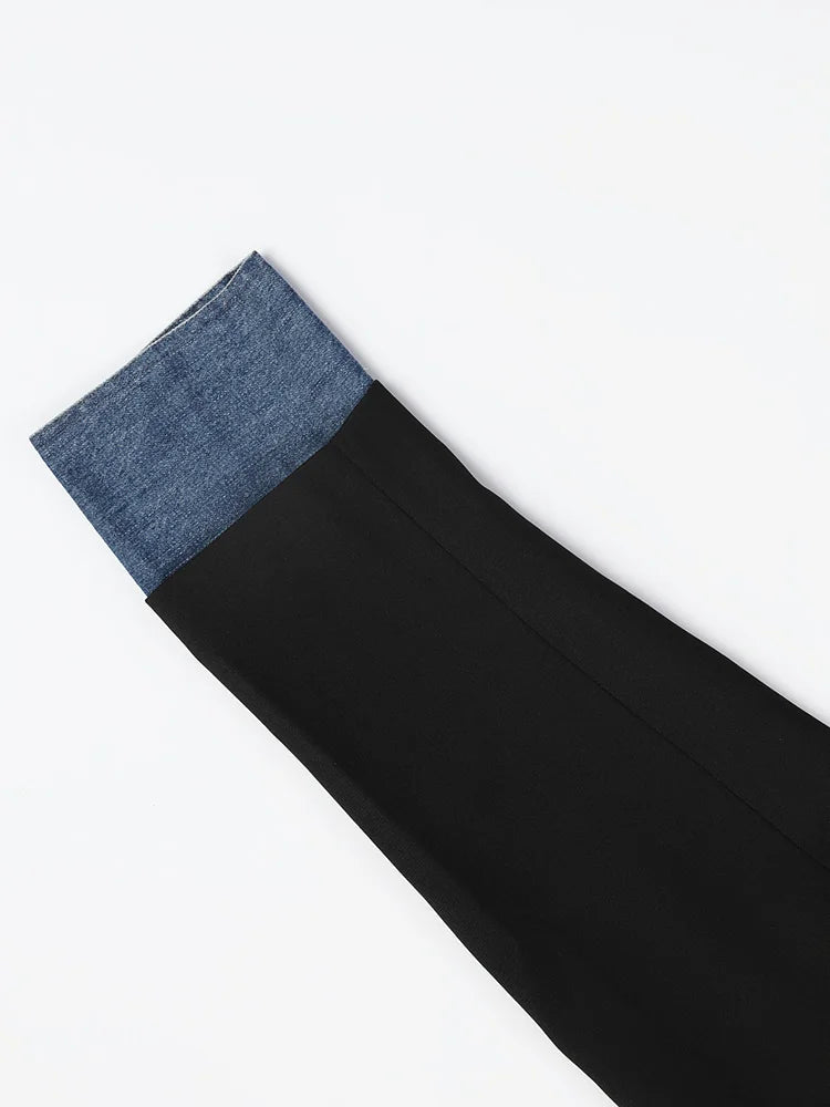 Denim Spliced Blazer