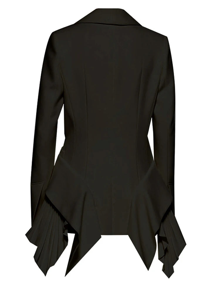 Blazer à volants plissés irréguliers