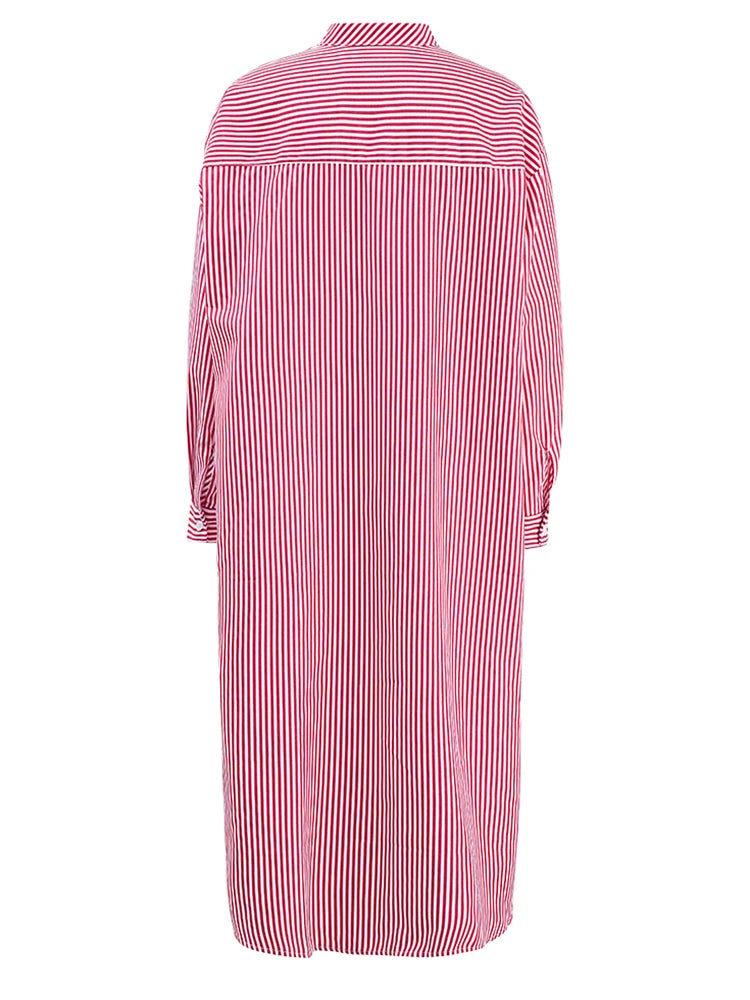 Robe de chemise midi rayée