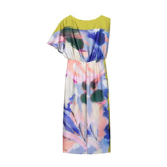 Tie-dye Patchwork Asymmetrical Dress