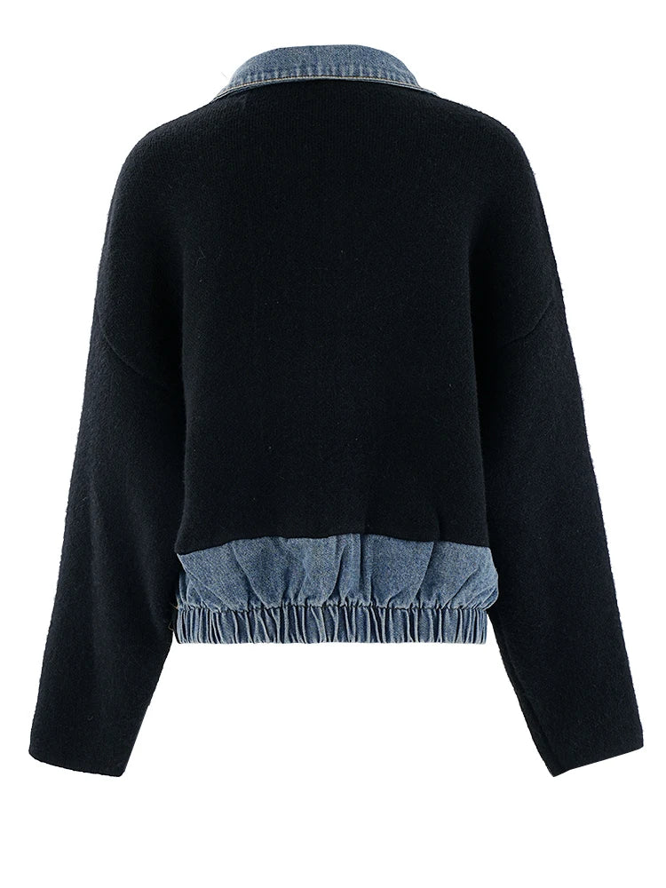 Cardigan tricot décontracté en jean