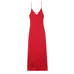 Stain V Neck Sling Dress