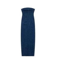 Denim Corset Midi Dress