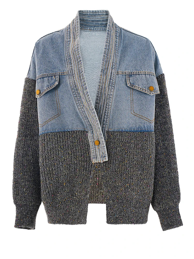 Cardigan en tricot en V Beige
