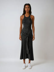 Dark Gray Hollow-out Bandage Vest Dress