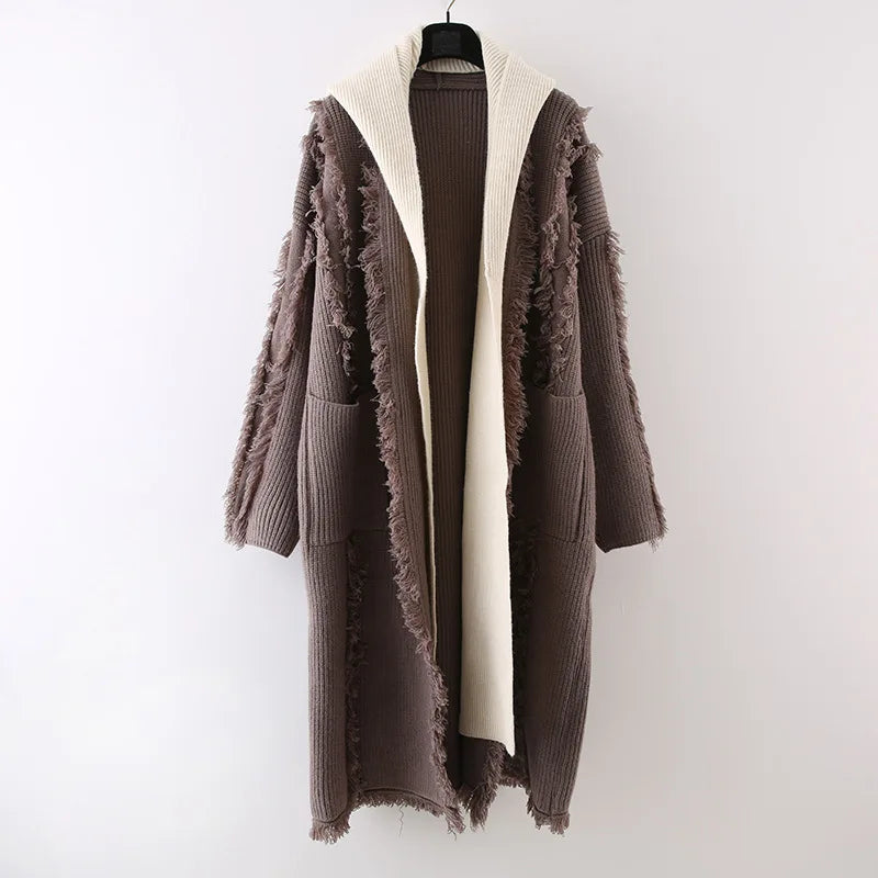 Cardigan à capuchon avec détail glonfre