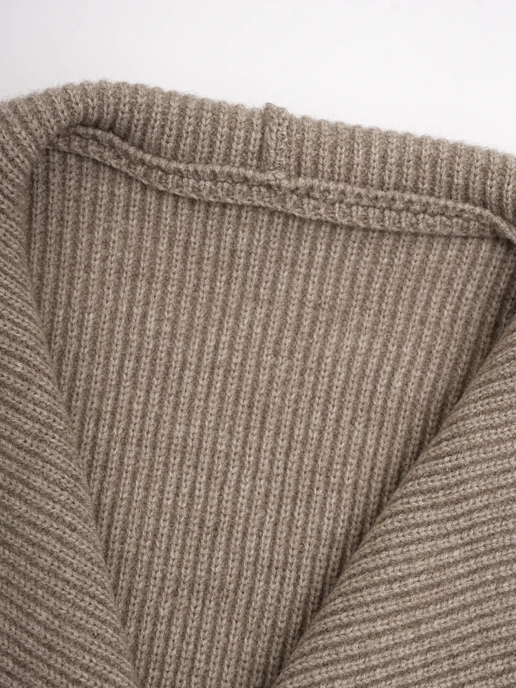 Cardigan surdimensionné kaki tricot