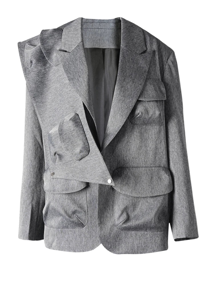 Blazer de luxe gris avec poches