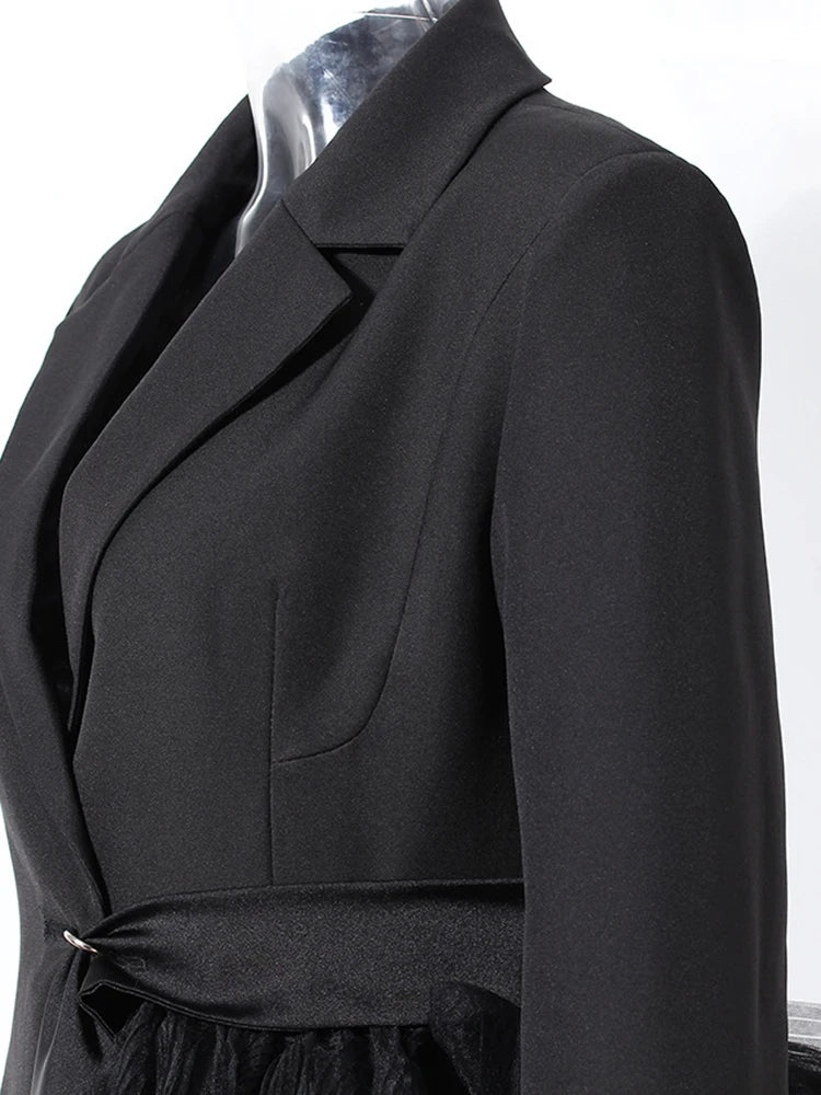 Veste longue maille irrégulière noire
