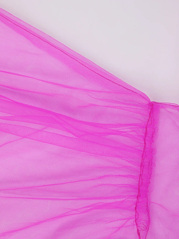 Robe en mailles de volants