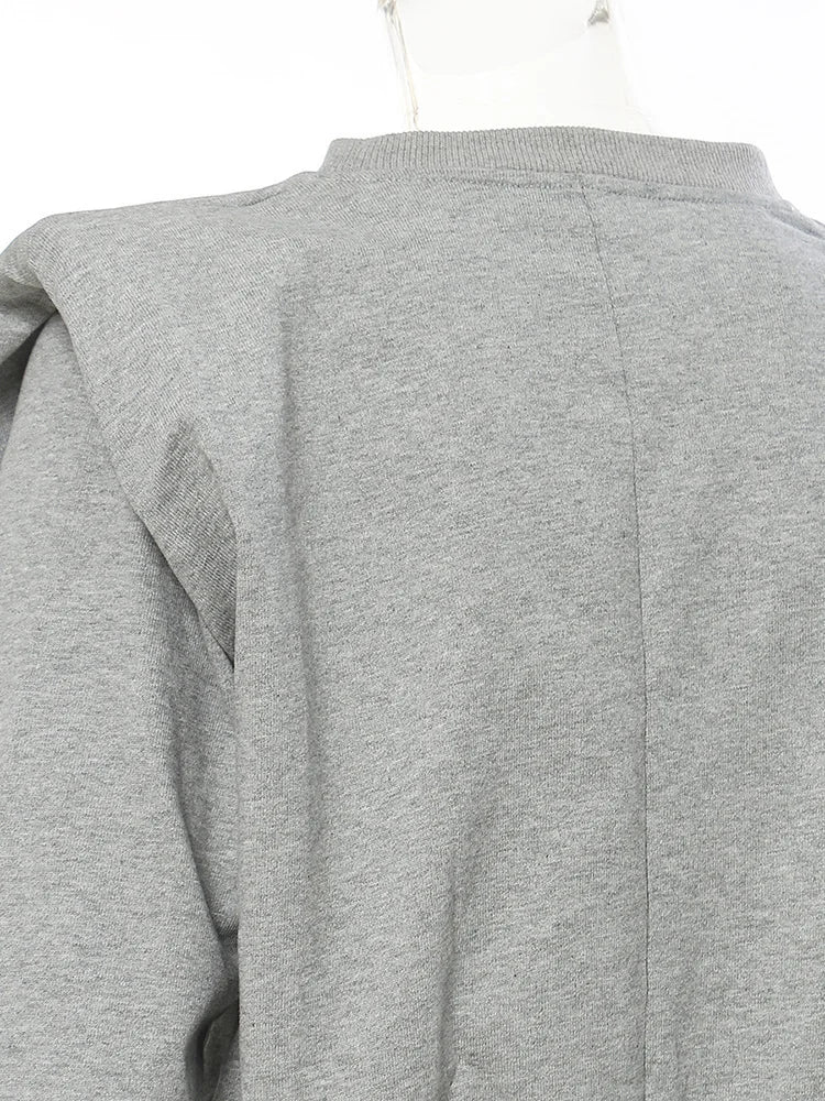 Sweat-shirt plissé gris