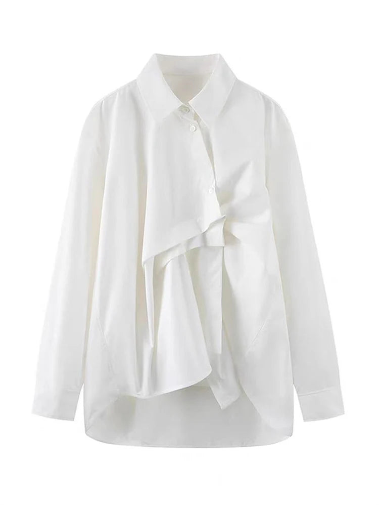 Chemisier décontracté asymétrique rose
