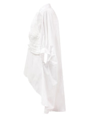 White Three-Dimensional Flower Irregular Dress