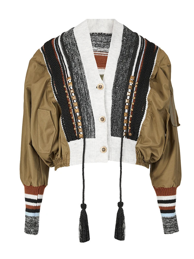 Veste à col en V rivet