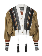 Veste à col en V rivet