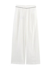 Lace-up V-neck Top & Wide-leg Pants Set – Elegant Spring Statement