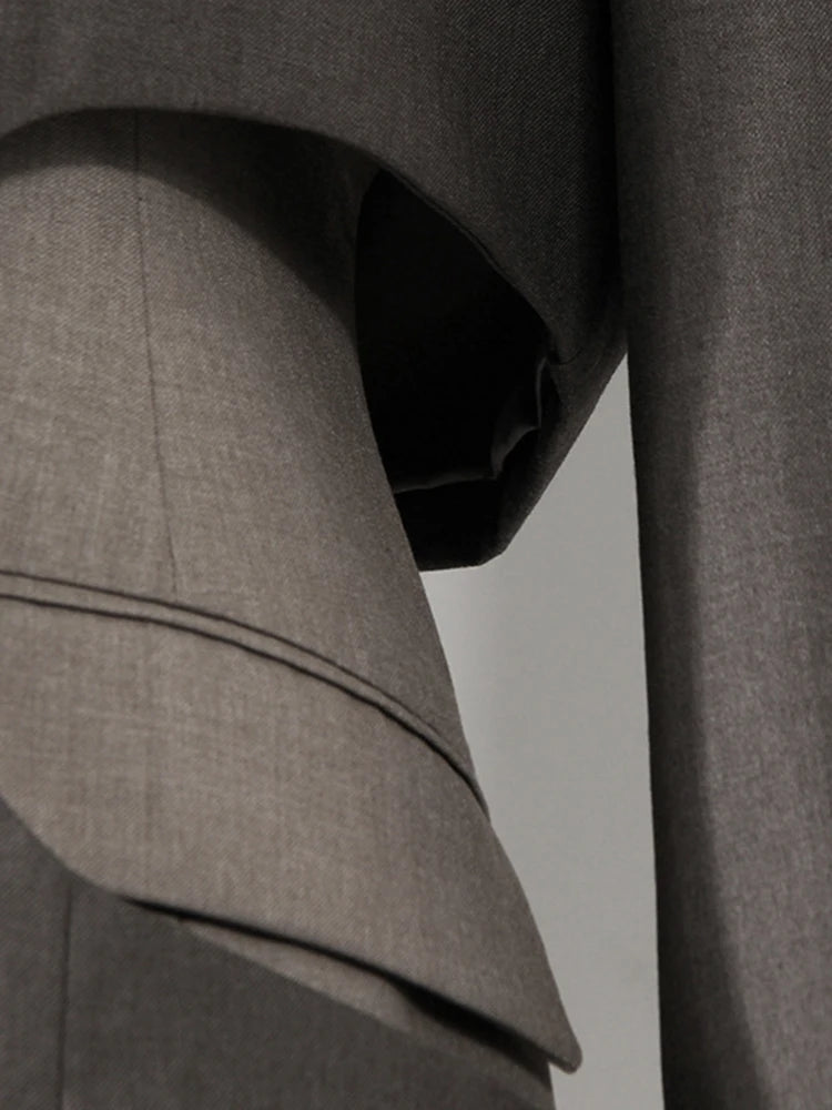 Color-block Hollow Blazer