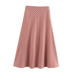 Plaid Crop Top & Midi Skirt Set