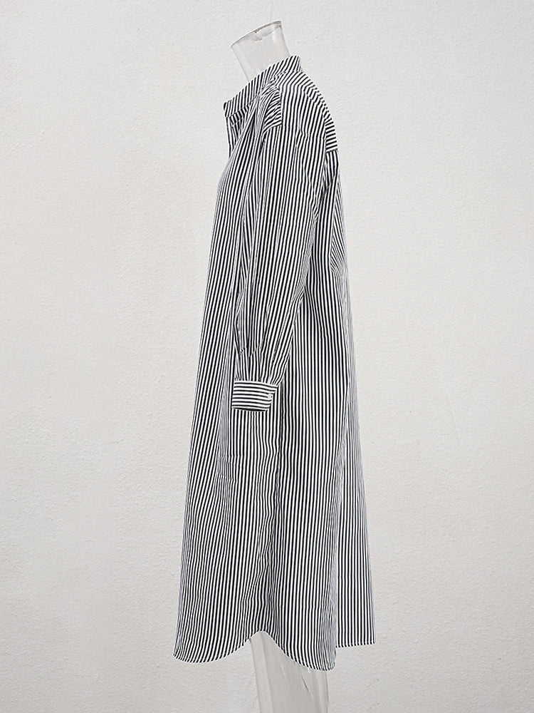 Robe de chemise midi rayée