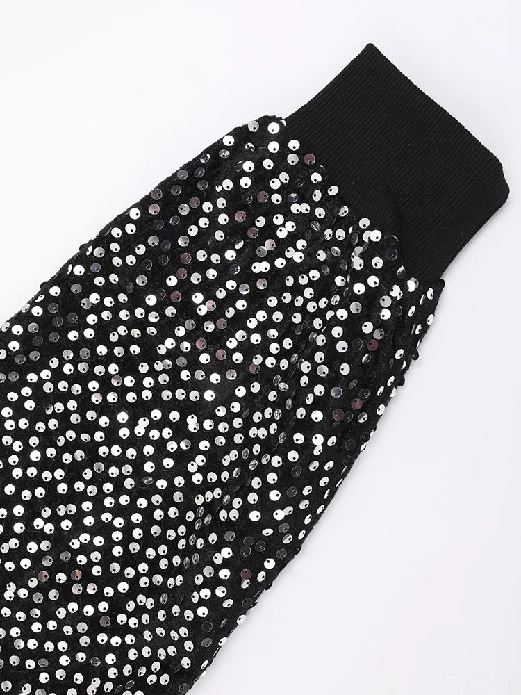 Veste à paillettes noires
