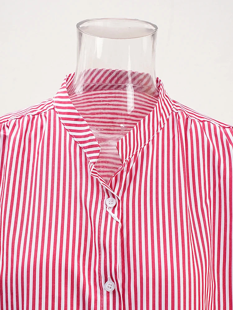 Robe de chemise midi rayée
