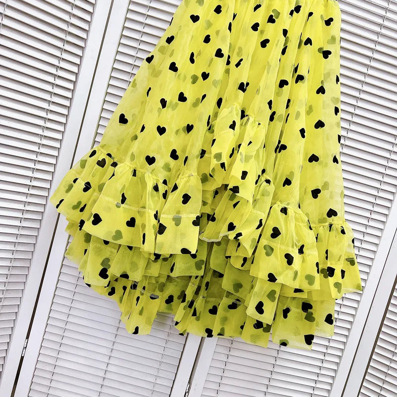 Jupe imprimée en tulle A-line