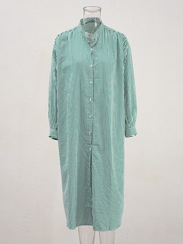 Robe de chemise midi rayée