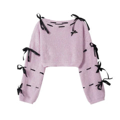 Pull en tricot à bowknot