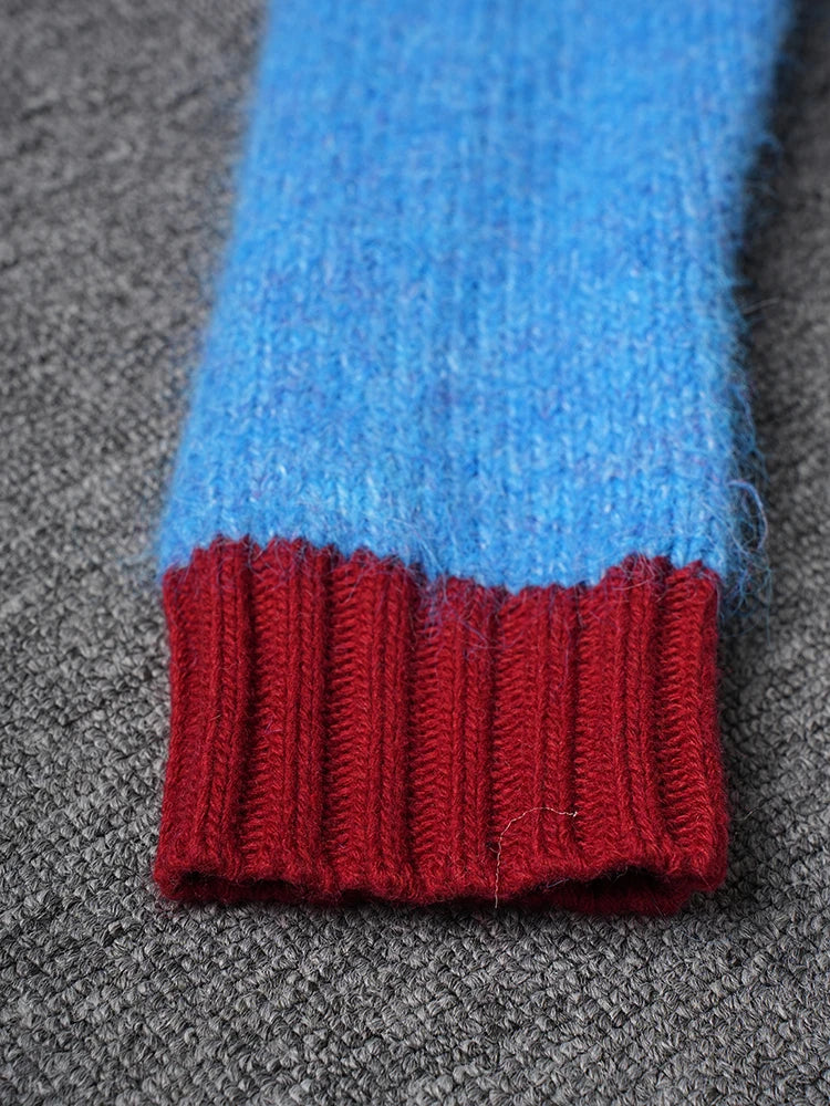 Pull à col multicolore