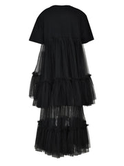 Layers Mesh Panel Dress – Cotton-poly Sheer Fluidity