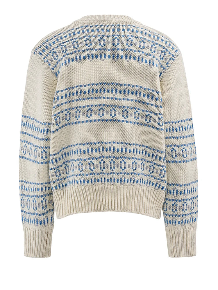 Cardigan en tricot à rayures beige