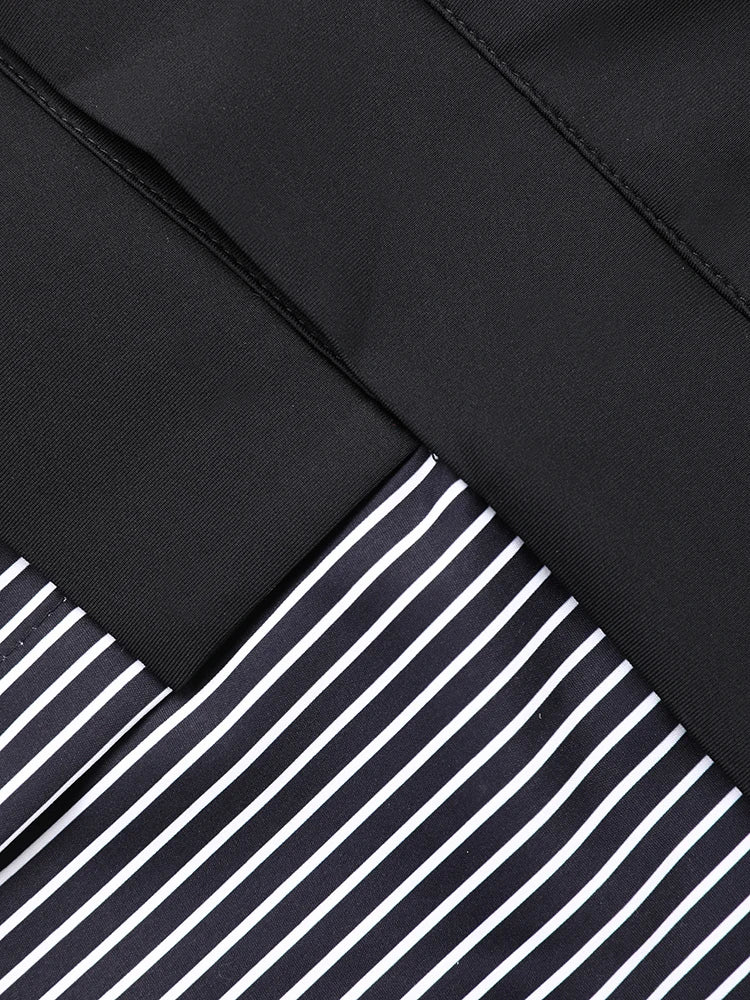Sweat-shirt à col roulé à rayures