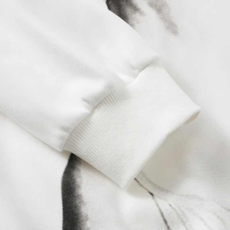 Sweat à capuche imprimé à épaules à épaules
